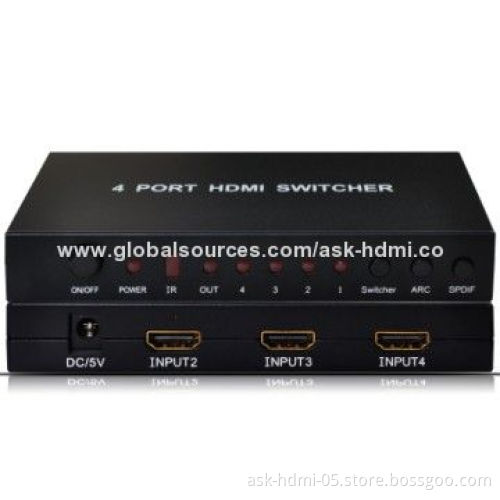 HDMI 4 x 1 Switcher, Supports CEC, HEC, ARC